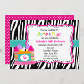 Burg Bounce House Einladung (Vorne/Hinten)