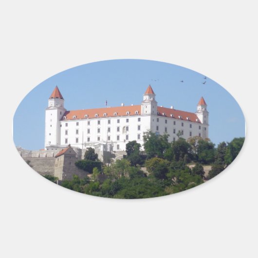 Burg Bratilava Ovaler Aufkleber (Vorderseite)