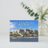 Burg Buda mit Blick auf die Donau in Budapest Postkarte (Stehend Vorderseite)
