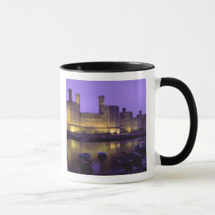 Burg Caernarfon bei Nacht, Gwynedd, Wales Tasse