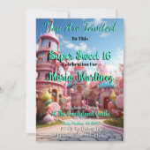 Burg Candyland Sweet 16 Einladungen (Vorderseite)