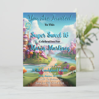 Burg Candyland Sweet 16 Einladungen