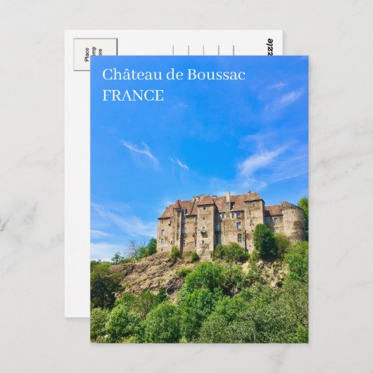 Burg Château de Boussac Postkarte (Vorne/Hinten)