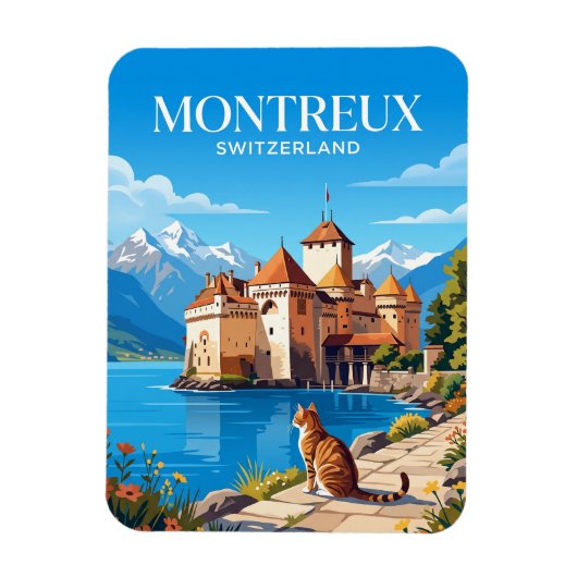 Burg Chillon Schweiz Magnet (Vertikal)