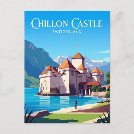 Burg Chillon Schweiz Postkarte (Vorderseite)