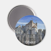 Burg der Grafen in Gent Magnet (Vorderseite/Rückseite)