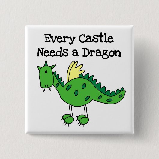 Burg Drache Button (Vorderseite)