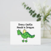 Burg Drache Postkarte (Stehend Vorderseite)