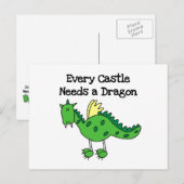 Burg Drache Postkarte (Vorne/Hinten)