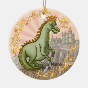 Burg-Drachen-Schmuck Keramik Ornament