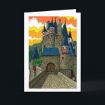 Burg Eltz - Farbe - Grußkarte Feiertagskarte<br><div class="desc">Burg Eltz von Brad C. Thome Original Stift und Tinte zeichnend und digital farbig eines phantastischen Schlosses. ©Brad C. Thome ©Thome Designs</div>