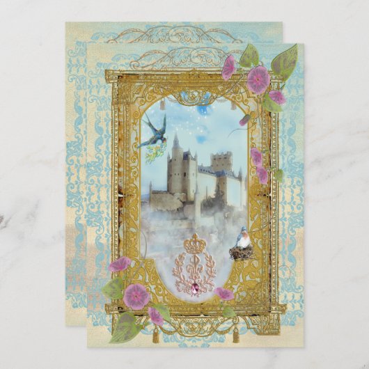 Burg Fairytale Einladung (Vorne/Hinten)