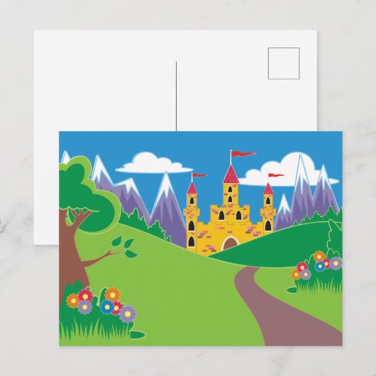 Burg Fairytale Postkarte (Vorne/Hinten)