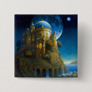 Burg Fantasy Moon Landschaft Button
