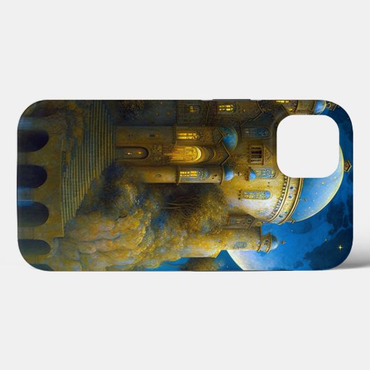 Burg Fantasy Moon Landschaft Case-Mate iPhone Hülle (Rückseite (Horizontal))