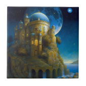 Burg Fantasy Moon Landschaft Fliese (Vorderseite)