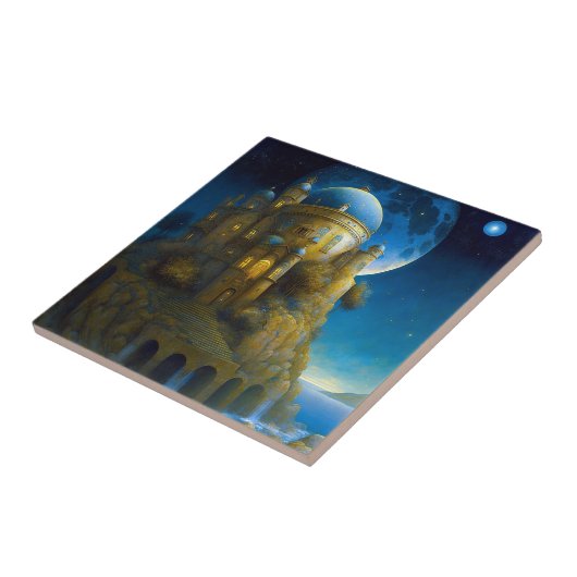 Burg Fantasy Moon Landschaft Fliese (Seite)