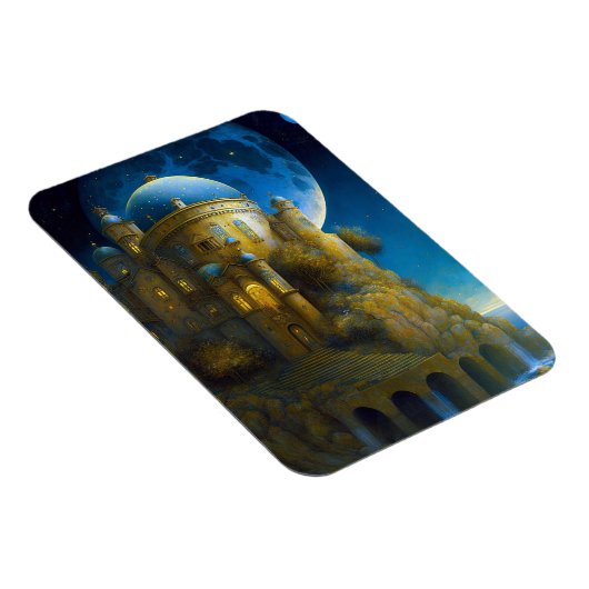 Burg Fantasy Moon Landschaft Magnet (Rechte Seite)