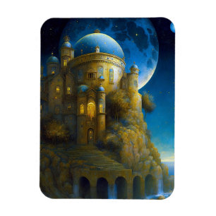 Burg Fantasy Moon Landschaft Magnet