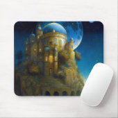 Burg Fantasy Moon Landschaft Mousepad (Mit Mouse)