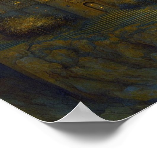 Burg Fantasy Moon Landschaft Poster (Ecke)