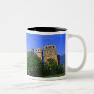 Burg Fenis bei den italienischen Alpen in Fenis, Zweifarbige Tasse