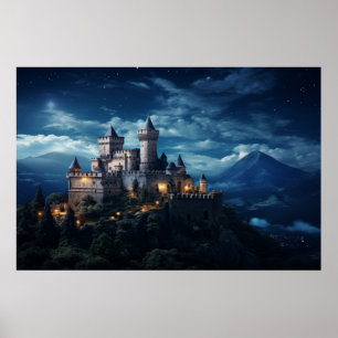 Burg Festung Ruhige Friedliche Lage Poster