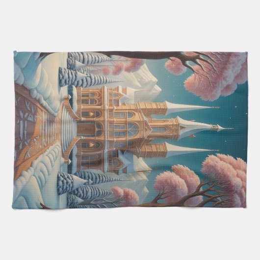 Burg Flüsterträume Geschirrtuch (Horizontal)