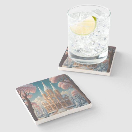 Burg Flüsterträume Steinuntersetzer (Seitenansicht)