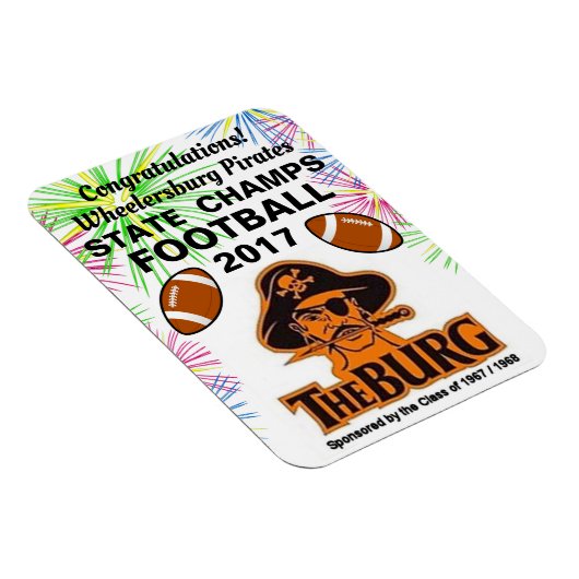 Burg gewinnt Fußball-Meisterschaft - Kühlschrank Magnet (Rechte Seite)