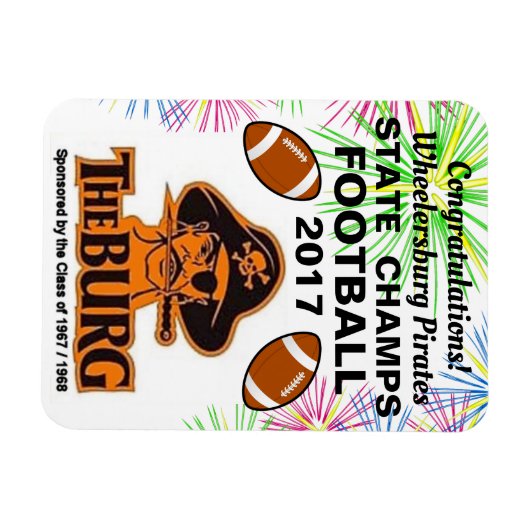 Burg gewinnt Fußball-Meisterschaft - Kühlschrank Magnet (Horizontal)