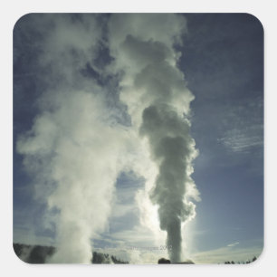 Burg Geyser,Yellowstone Nationalpark Quadratischer Aufkleber
