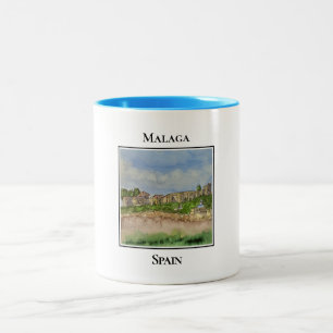 Burg Gibralfaro und Alcazaba. Málaga Spanien Zweifarbige Tasse