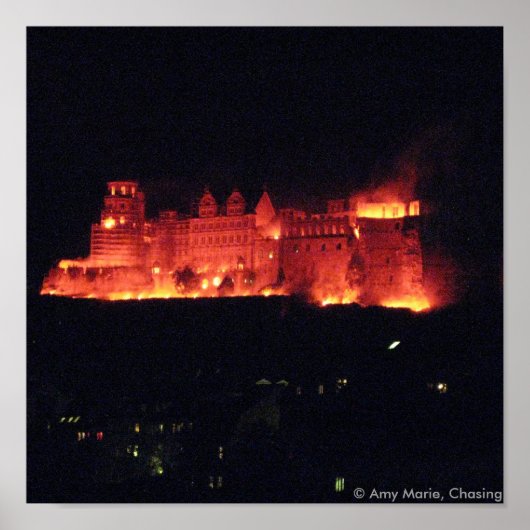 Burg Heidelberg Burning Poster (Vorne)