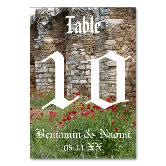 Burg Hochzeit-Tischnummer Tischnummer (Vorderseite)