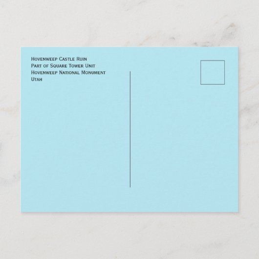 Burg Hovenweep, Nationaldenkmal, ABER Postkarte (Rückseite)