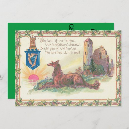 Burg Hund Harp von Erin Kleeblatts Einladung (Vorne/Hinten)