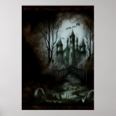 Burg im dunklen Wald | AI Art Poster (Vorne)