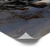 Burg im Schnee, Retro Burg, Weihnachtsgeschenk Poster (Ecke)