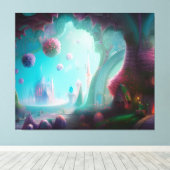 Burg im verzauberten Wald Leinwanddruck (Insitu (Holzboden))