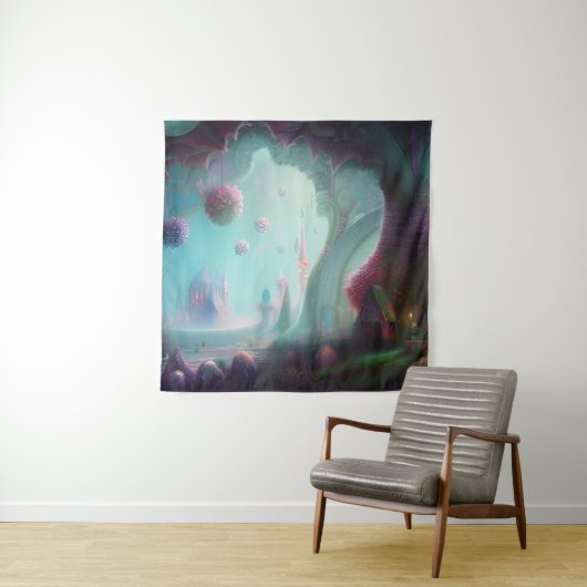 Burg im verzauberten Wald Wandteppich (Beispiel)