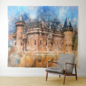 Burg im Wald Wandteppich (Beispiel (Horizontal))