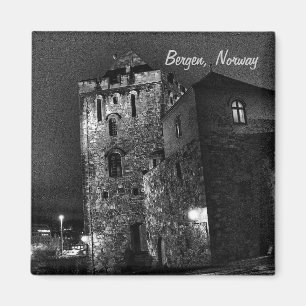 Burg in Bergen, Norwegen Reise Magnet