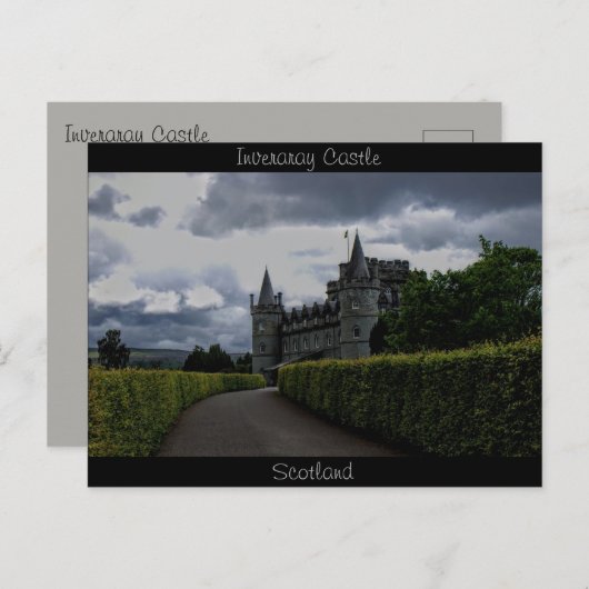 Burg Inveraray im Abend Postkarte (Vorne/Hinten)