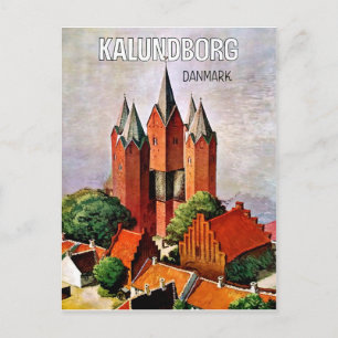 Burg Kalundborg, Dänemark. Vintage Reiseplakat Postkarte