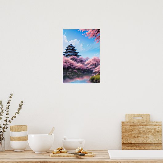 Burg Kirchenblüten Poster (Küche)