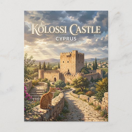 Burg Kolossi, Kolossi Zypern Postkarte (Vorderseite)