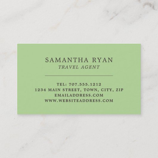 Burg Landschaft, Agent Visitenkarte (Rückseite)