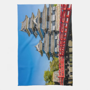 Burg Matsumoto und Brücke Geschirrtuch