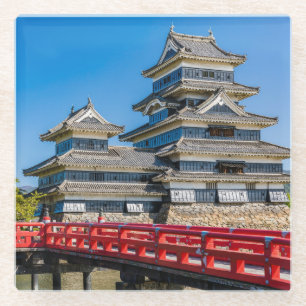 Burg Matsumoto und Brücke Glasuntersetzer